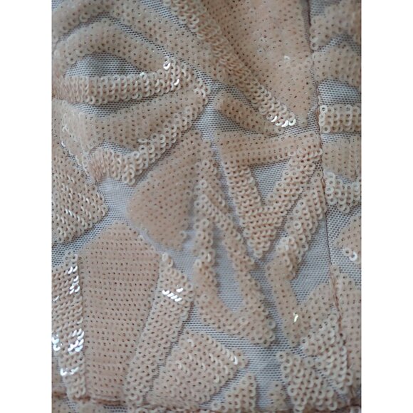 Dress The Population Glamorous Claire Sequin Strapless Feminine Shimmer S Midi - Picture 12 of 16